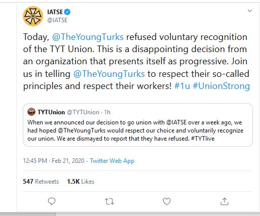 Here’s one story you won’t see on TYT’s Workers/Union Rights page (Update – Cenk responds.) img