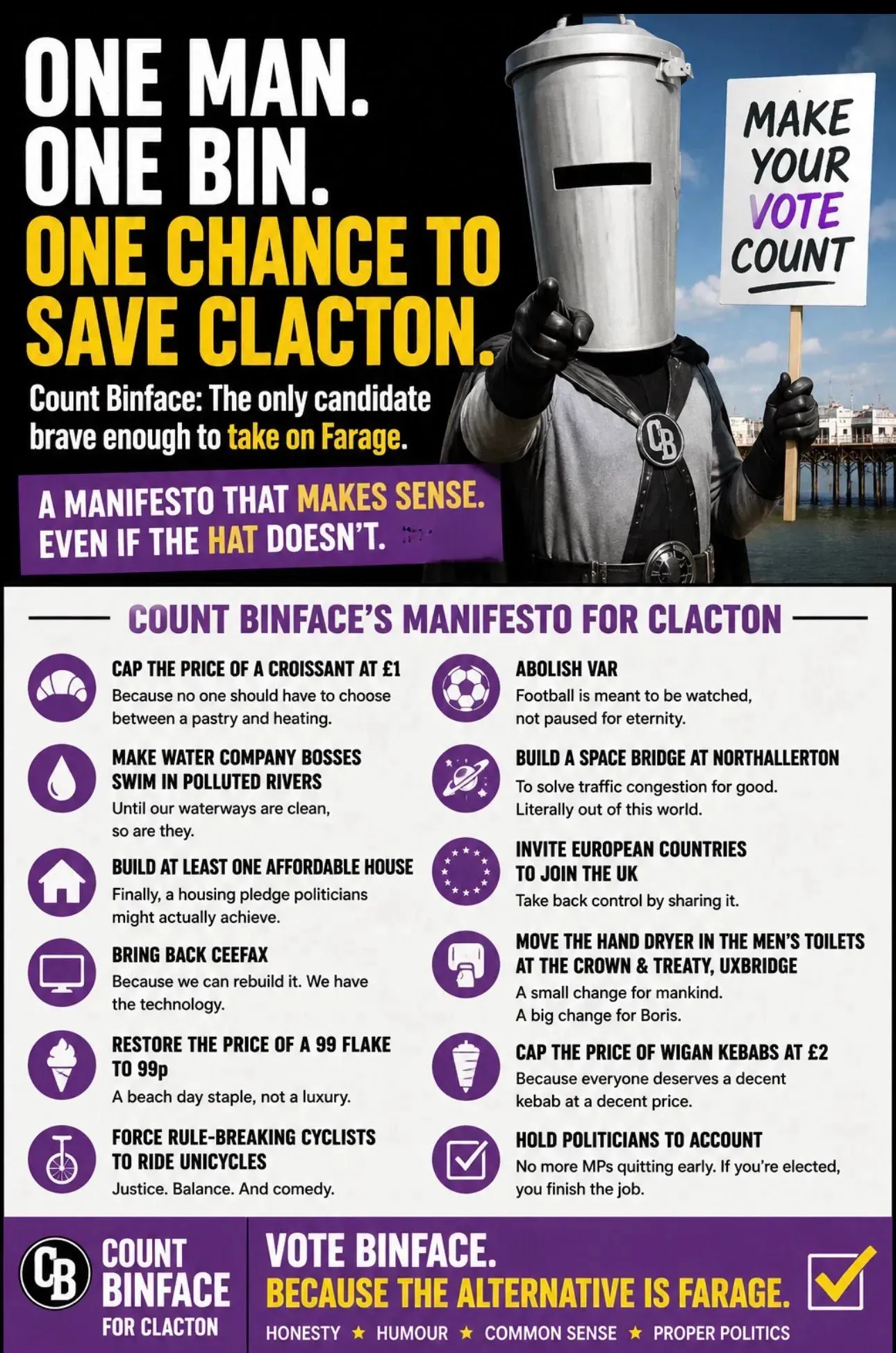 Count Binface For Clacton!